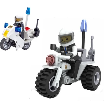 

City Series Motor Police Figures Model Compatible Legoed Building Blocks Brick Educational Toys For Children Kids Gifts