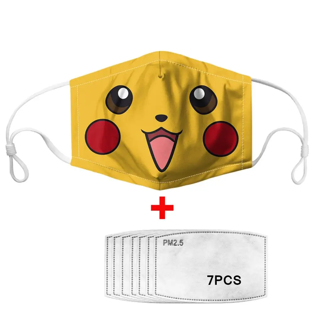 

7Pcs PM2.5 Filter Gas Masks Carbon Insert Women Men Anti-dust Masks Washable Mask Reusable Face Mask Non-disposable Moth Mask