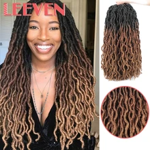 Leeven 20 дюймов богиня Faux Locs Curly накладные волосы на крючке, мягкое натуральное предварительно петли Locs синтетические накладные волосы на крючке, затененные косички, волосы на заколках