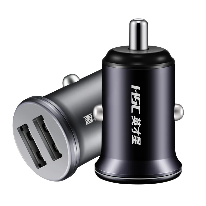 

Excellence Star Car Mounted Double on Board USB Charger Aluminium Alloy Fast Charge 2.4 a Car Charger Car Supplies Y