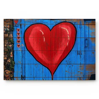 

Wood Grain Door Red Love Retro Non-slip door mat bathroom accessories living room kitchen door mat