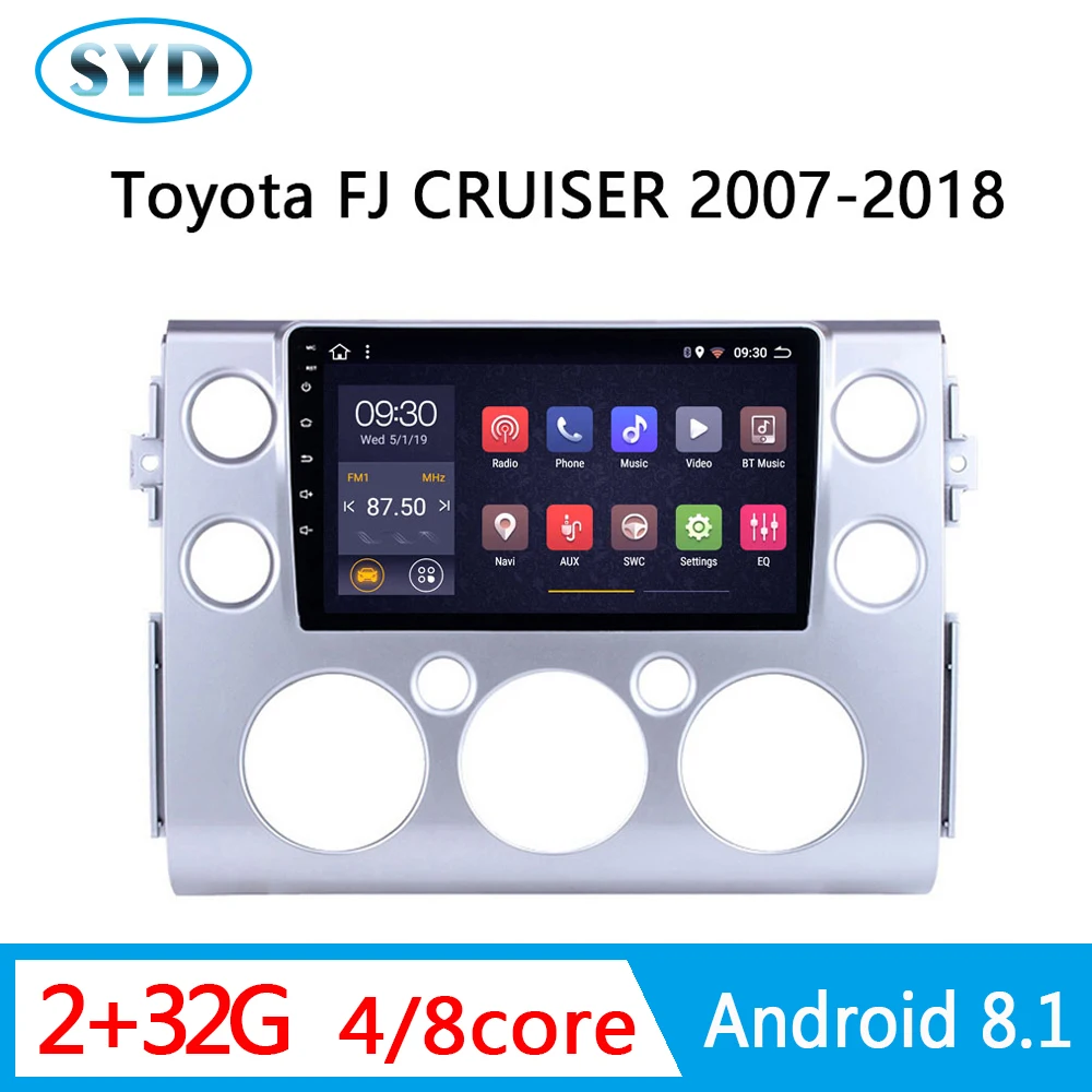 Автомагнитола на Android 8 core для Toyota FJ CRUISER 2007 2008 2009-2018 мультимедийный GPS плеер 2.5D