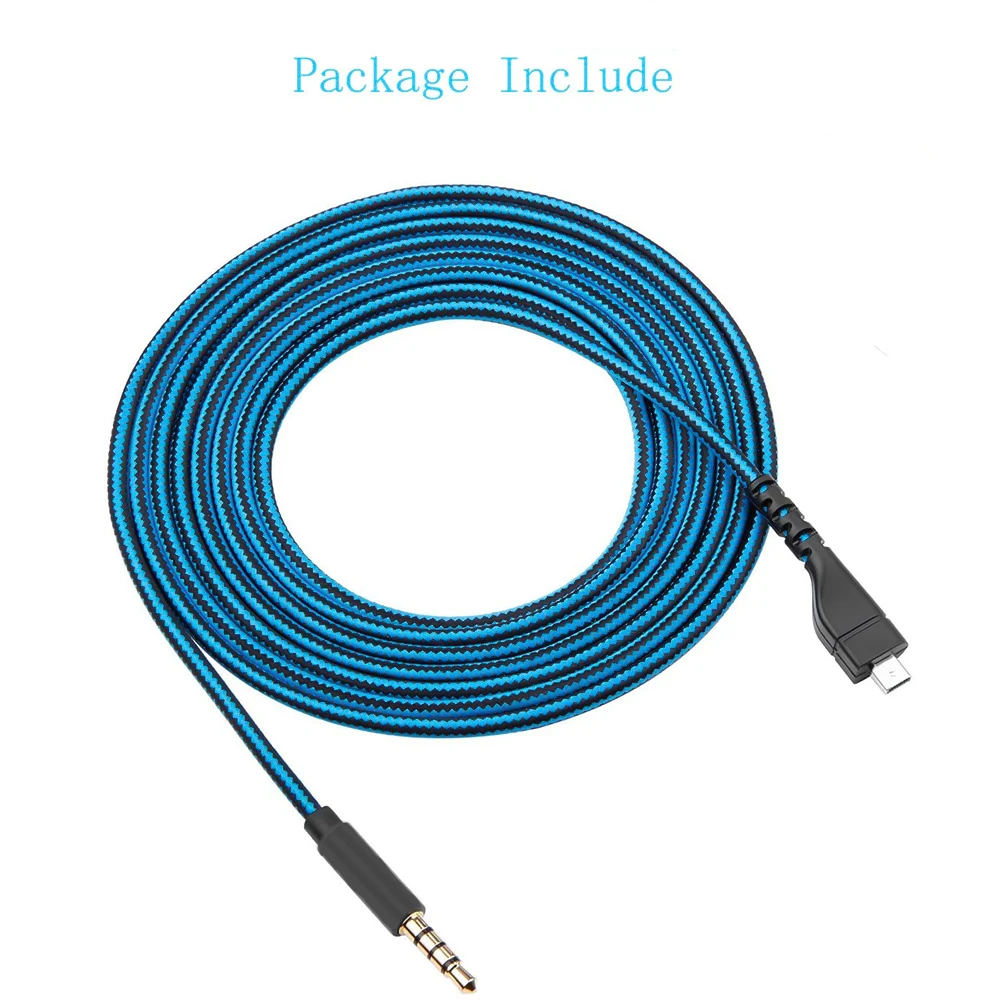 OFC Replacement Nylon Braided Cable Extension Cord for SteelSeries Arctis 3 5 7 Pro Wired Wireless Gaming Headphones Headsets