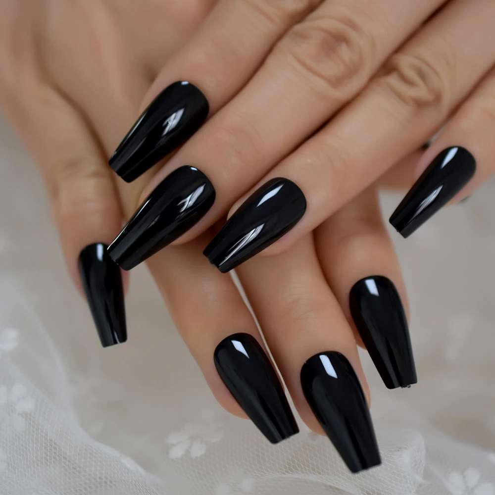 Dark Red Matte Long Tapered Shaped Press on Nails