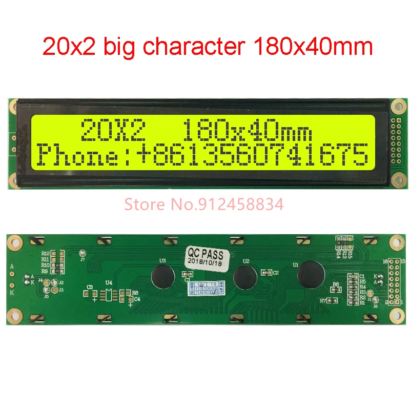 20x2 2002 grande tamanho 180x40mm display lcd módulo