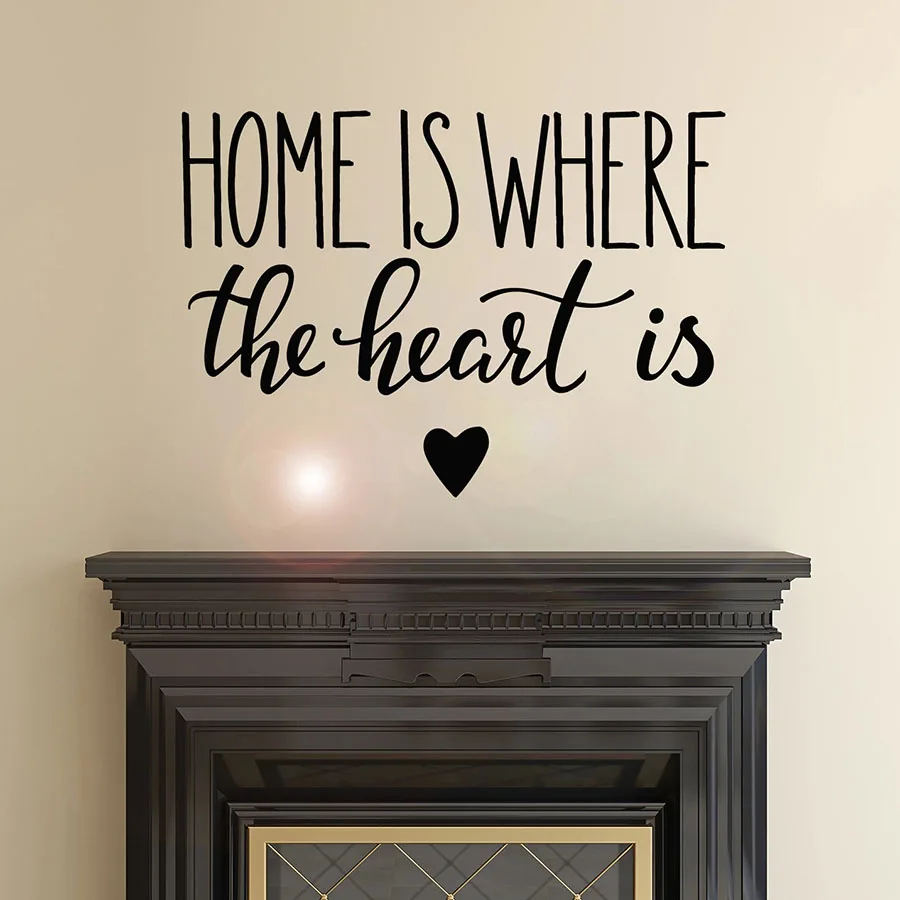 Вдохновляющая цитата Настенная Наклейка для дома где находится сердце виниловые