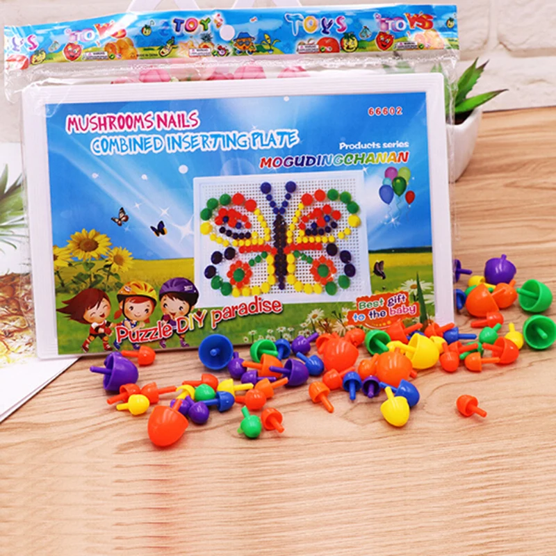 67 шт. мозаичная игрушка-головоломка Brinquedos Juguetes гриб набор для ногтей Flashboard игрушки Дети композитный Интеллектуальный образовательный