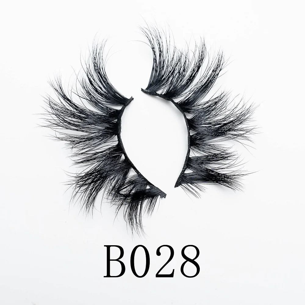 

25mm B28 5D Real Mink Hair False Strip Eyelashes Natural Thick Long Eye Lashes Wispy Makeup Beauty Extension Tools