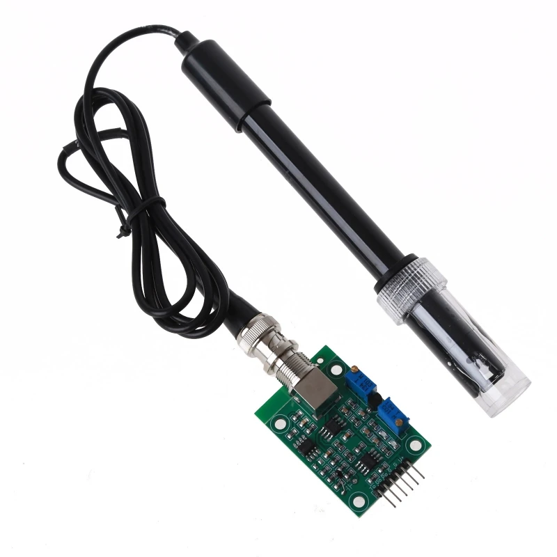 

PH 0-14 Value Detection Sensor PH Value Test Monitoring Module PH Value Testing Electrode Probe for Measuring Soil