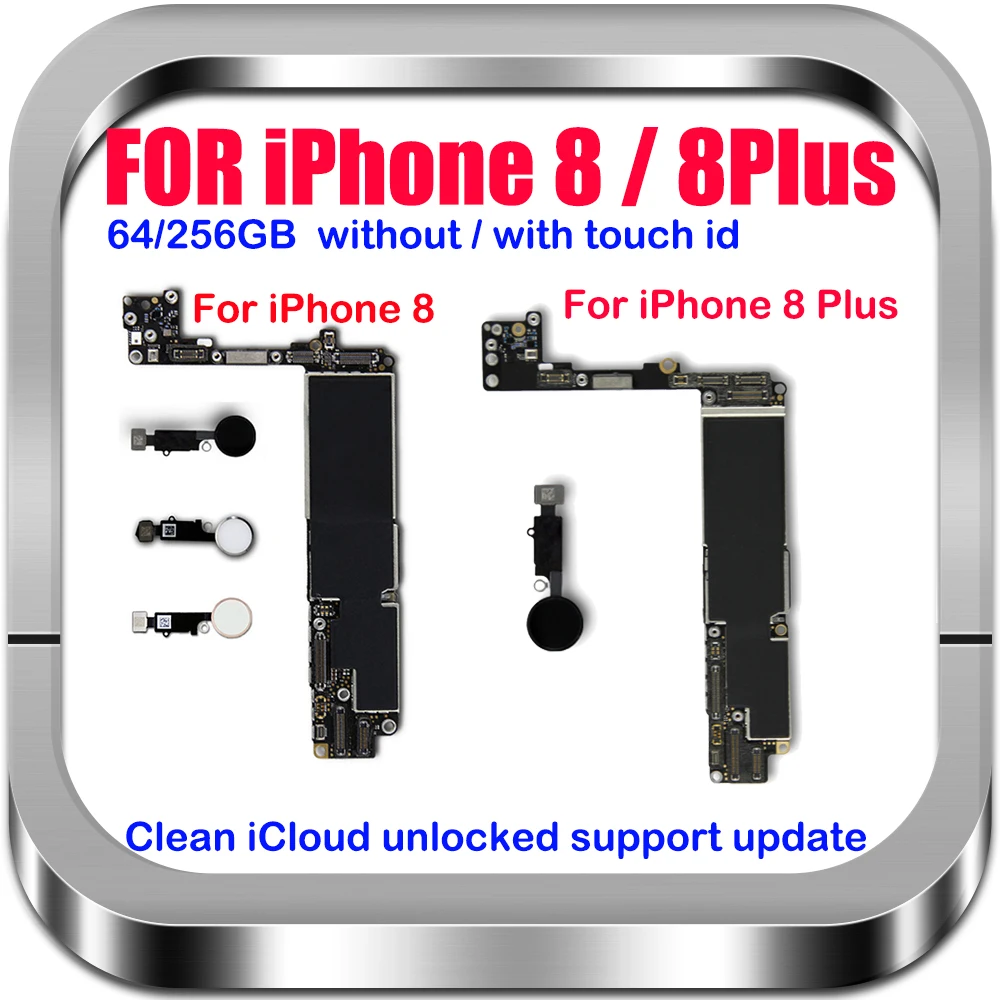 Материнская плата для IPhone 8 Plus разблокированная с/без Touch ID 100% оригинальная