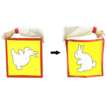 

Magic Cloth Silk Rabbit to Duck Variable Transformation Magic Silk Cloth Change Pattern Silk Scarf for Stage Close Up Props Toys