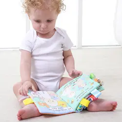 Детская книга из ткани для детей мягкая активность Crinkle ткань книги мультфильм животный узор Обучающие игрушки 16*16 см