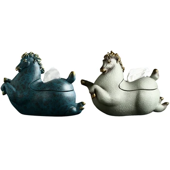 

European Luxury Household Tissue Box Creative Horse Home Decoration Living Room Coffee Table Bedroom Tray