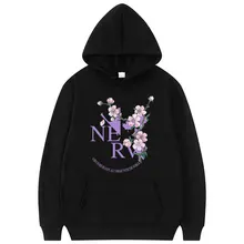 Pop Harajuku Japan Anime Rei Ayanami Graphics Logo Print Hoodie Men Cherry Blossoms Hoodies Fashion Sweatshirt Loose Sweatshirts