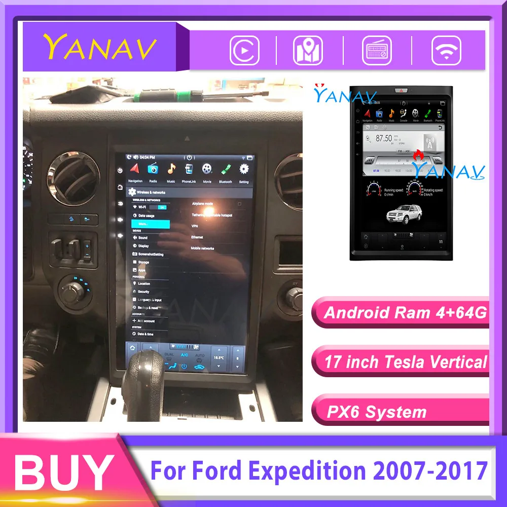 17 дюймов GPS навигации плеер для автомобиля-FORD экспедиция 2007-2017 автомобильный