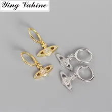 Ying Vahine Серебро 925 пробы планета Сатурн серьги-гвоздики с подвеской для женщин