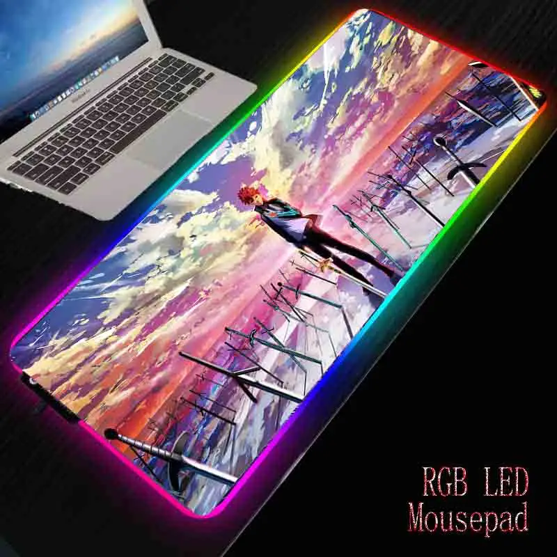 XGZ Destiny Night Anime Boy RGB большой коврик для мыши со светодиодной подсветкой