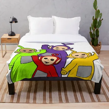 

Teletubbies Waving Throw Blanket Soft Sherpa Blanket Bed Sheet Single Knee Blanket Office Nap Blanket