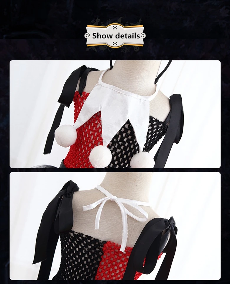 Natale Carnevale Suicide Squad Harley Quinn Costume Gioco di ruolo Costume  per bambini