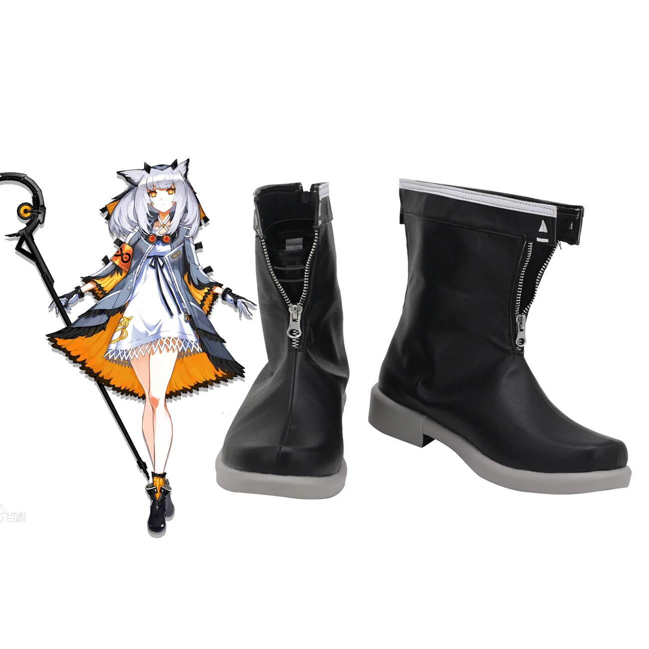 

Arknights Ptilopsis Cosplay Boots Black Shoes Custom Made Any Size for Unisex