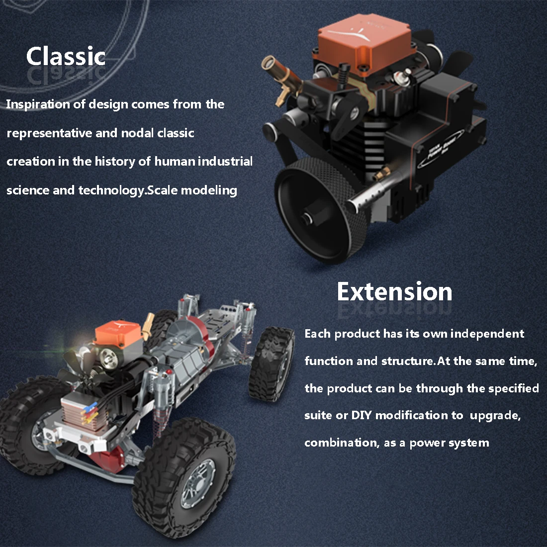 Toyan Four-Stroke Methanol FS-S100A Engine Set With Base Fuel Tank Battery Start ESC Hot Head Heat Head Cap Throttle Push