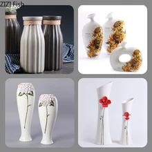 Китайская ваза для цветов, украшение дома, керамические вазы, гидропонный цветочный горшок, Цветочная вставка, рельефный процесс, сушеный цветочный Декор для дома
