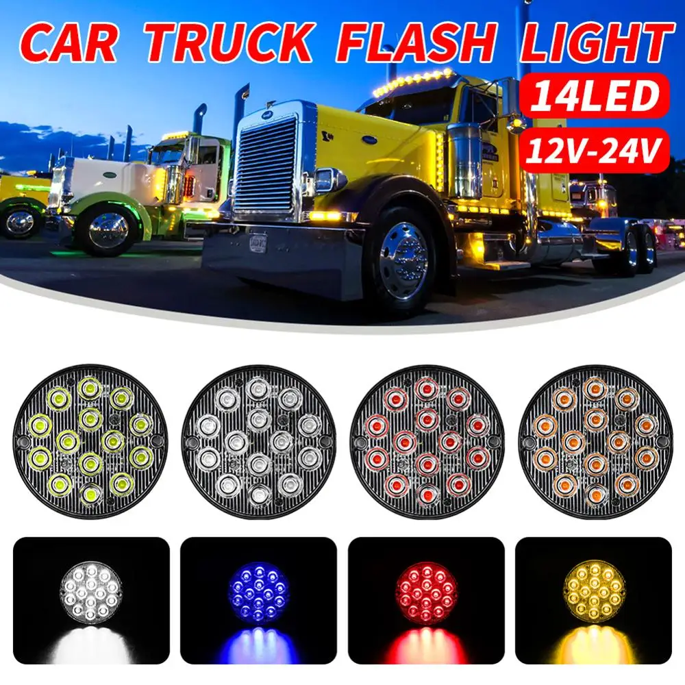 

12V-24V 48W Round LED Side Light Bar Flood Round LED Work Light For 4x4 Offroad ATV UTV Truck Tractor Driving Lights