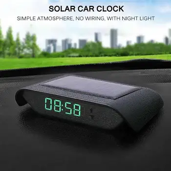 

24-Hour Solar Electronic Clock Automotive Digital Clock With Backlight Solar Luminous Display High Temperature Resistant Durable