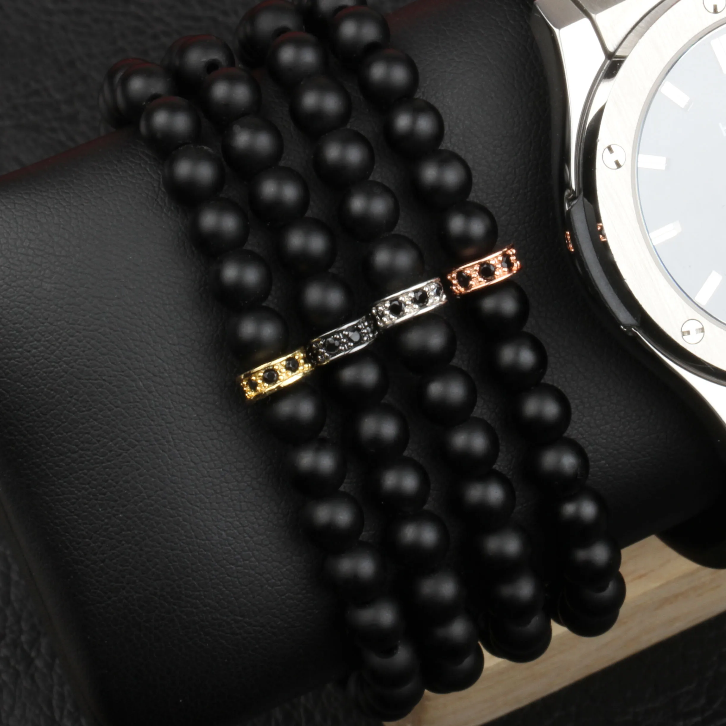 Модный браслет с шармами, дизайн, 6 мм, матовые бусины, нитевой камень, мужской классический браслет для мужчин и женщин, трендовые парные ювелирные изделия, подарок