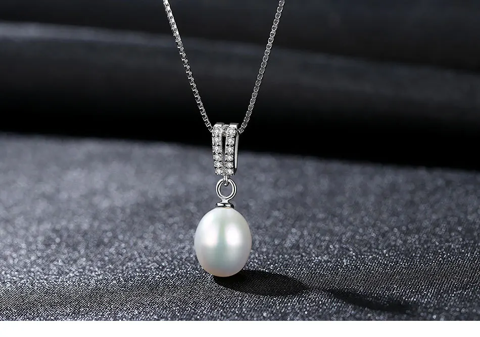 

S925 Necklace with Zircon Pearl Pendant Simple Women's Accessories LSG10