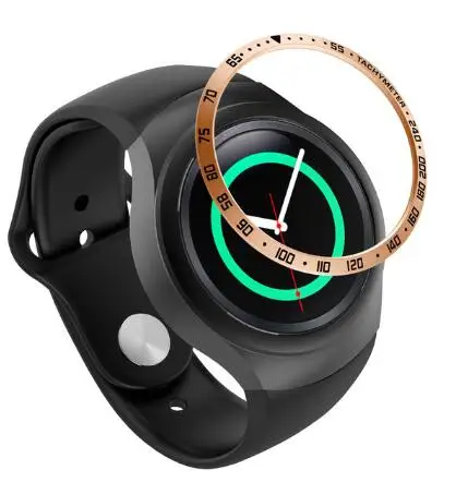 Чехол для умных часов для samsung gear S2 SM-R720 кольцо с ободком аксессуары для умных часов клейкая крышка против царапин из нержавеющей стали - Цвет: E4Rose gold