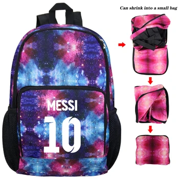 

Casual Foldable Rucksack Super Star Messi Students Daily Backpack New High Quality Daily Travel Shoulder Mochila for Teens Men