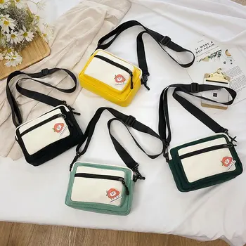 

2020The New Canvas Diagonal Cross Bag Youth Fashion Casual Version Ladies Large Capacity Shoulder Bag Solid Color Women Messenge
