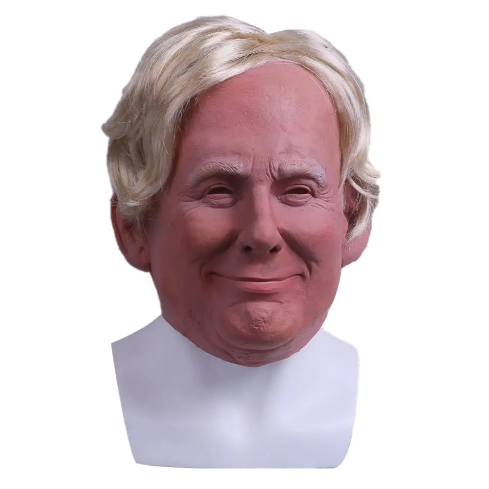 President Trump Mask natural latex Realistic Adults Halloween Deluxe Latex Full Head Donald with Hair | Дом и сад