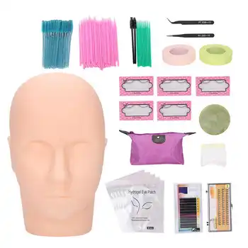 

Portable Eyelash Extension Set No Stimulating Grafting Eyelash Practice Set for Beginners Makeup Tool Kits