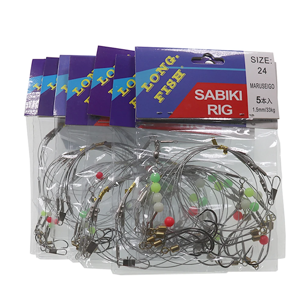 Bimoo #8 - #24 Stainless Wire Anti-entanglement Sabiki Rig with 5pcs  Rolling Swivel Hooks Freshwater Saltwater Fishing Tackle - AliExpress