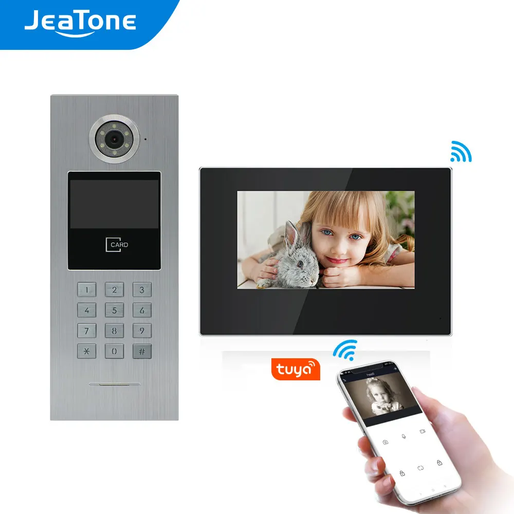 JeaTone 7 дюймов WiFi IP сенсорный экран видеодомофон для большого здания система