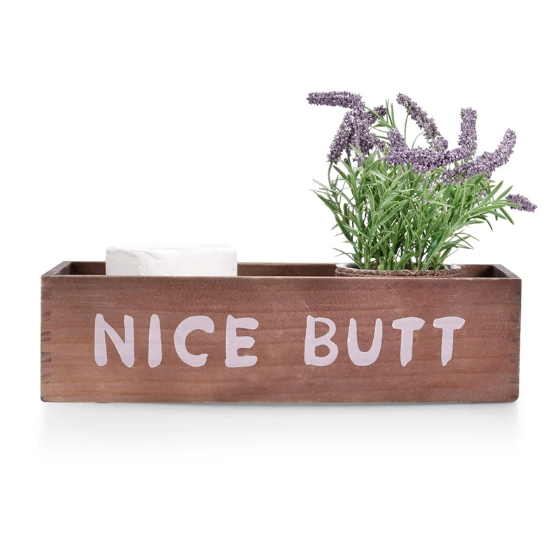 

Nice Butt Bathroom Decor Box, Farmhouse Wooden Bathroom Box, Wooden Rustic Toilet Paper Holder, Funny Home Decor Box