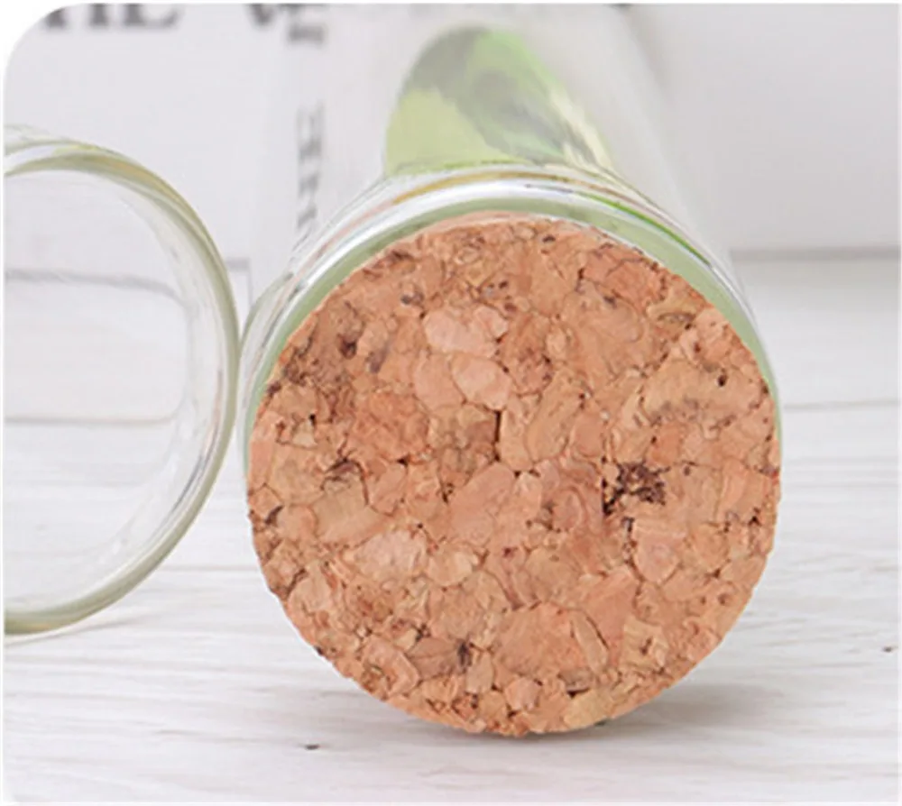 24pcsLot Tiny Cork In Vitro Thick Glass Bottles Wishing Bottle Glass Cork Stopper Jars Storage Souvenir Container (18)