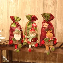 Мешочек с кулиской на Рождество Санта Клаус снеговик лося упаковка для рождественских конфет Конфеты карман мешок украшение Холщовая Сумка