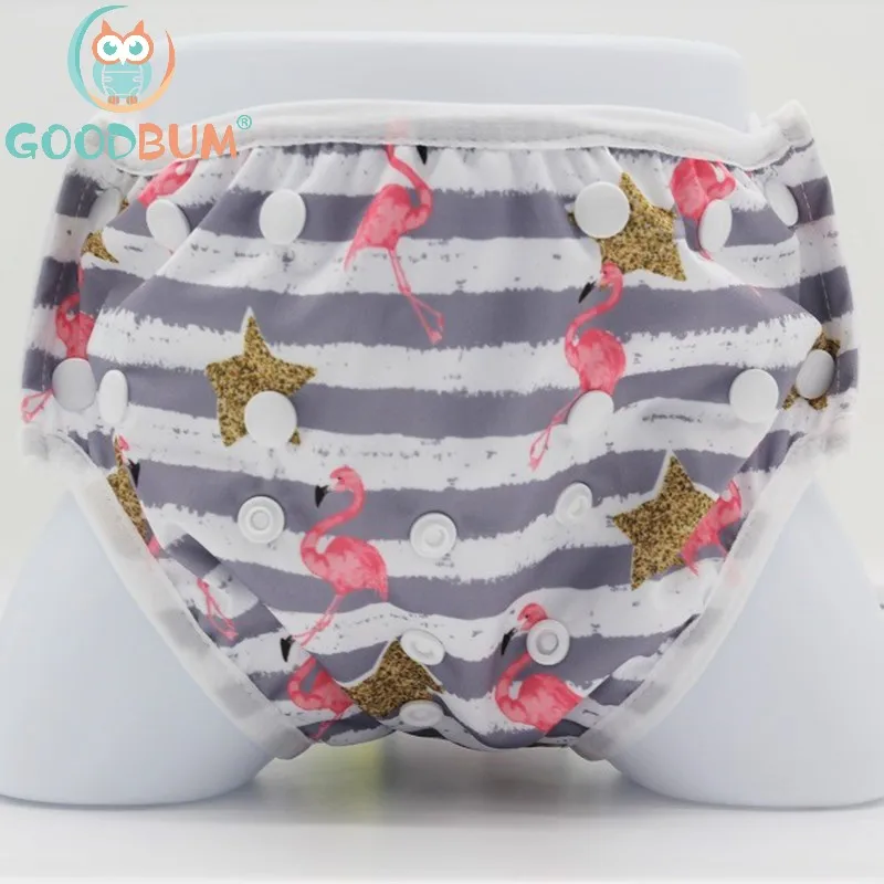 Goodbum-pañal de natación ajustable impermeable de talla única, pantalones para piscina, lavables y reutilizables, para niños y niñas