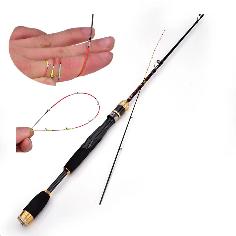 

2 Sections fishing rod UL Soft elastic Semi titanium tip 1m 1.2m 1.35m 1.5m Ultralight carbon pole Winter ice trout salmon tool