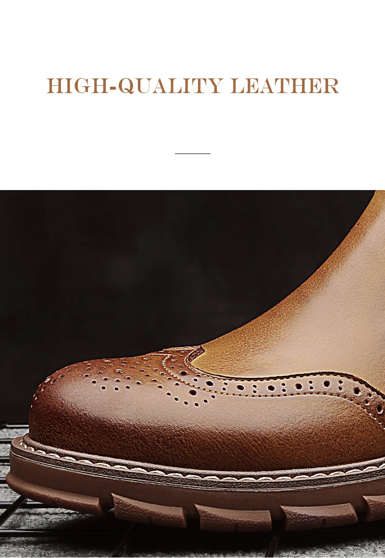 BIMUDUIYU/мужские ботинки «Челси»; модная обувь; сезон осень-зима; ботильоны «Челси» из натуральной кожи с мехом; Мужские ботинки в байкерском стиле