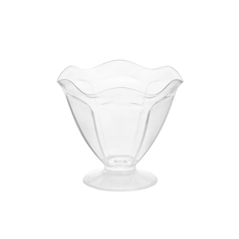

50pcs High quality transparent bauhinia shape ice cream yogurt jelly fruit cake cup handmade DIY dessert plastic cups with lid