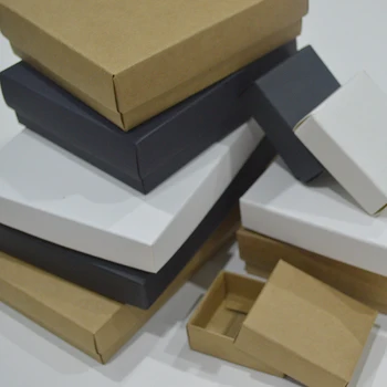 

10pcs 11 size multi color gift box large with lid packaging box personalisation custom kraft paper boxes big giftbox for packing