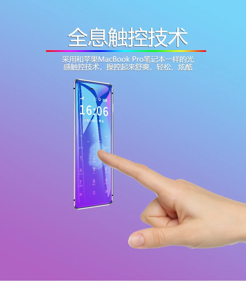 ULCOOL V99 Mobile Phone With Super Mini Ultrathin Card Metal Body Bluetooth 2.0 Dialer Anti-lost FM MP3 Dual SIM Card Mini Phone
