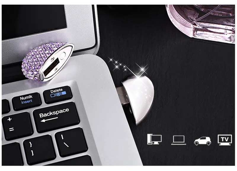 Usb флеш-накопитель модное хрустальное ожерелье в виде ручки металлический Usb флэш-диск 4G 8G 16G 32GB флеш-карта памяти 64G 128G 256GB флешка