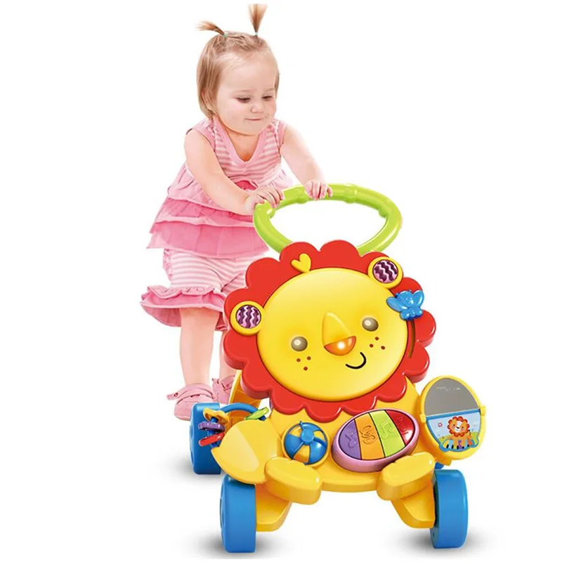 

Lion Elephant Shape Early Childhood Educational Baby Walker Piano Infant Baby Aged 1-2 Years Anti-Falling Baby Walker