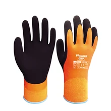 Wonder Grip Горячая WG-338 термо плюс Coldproof рабочие перчатки двухслойный латекс с покрытием Защита садоводства перчатки Средний