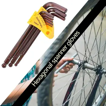 

9pcs Hexagon Allen Key Wrench Set Steel High Hardness up to 58-62 Degrees Ball End Spanner Screwdriver Hand Tool Kit